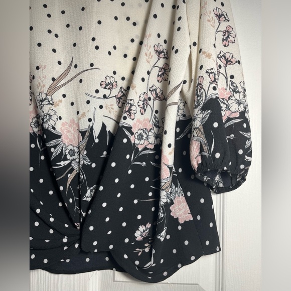 Sara Michelle 3/4 Balloon Sleeve Round Neck Sz 1X - Picture 3 of 10